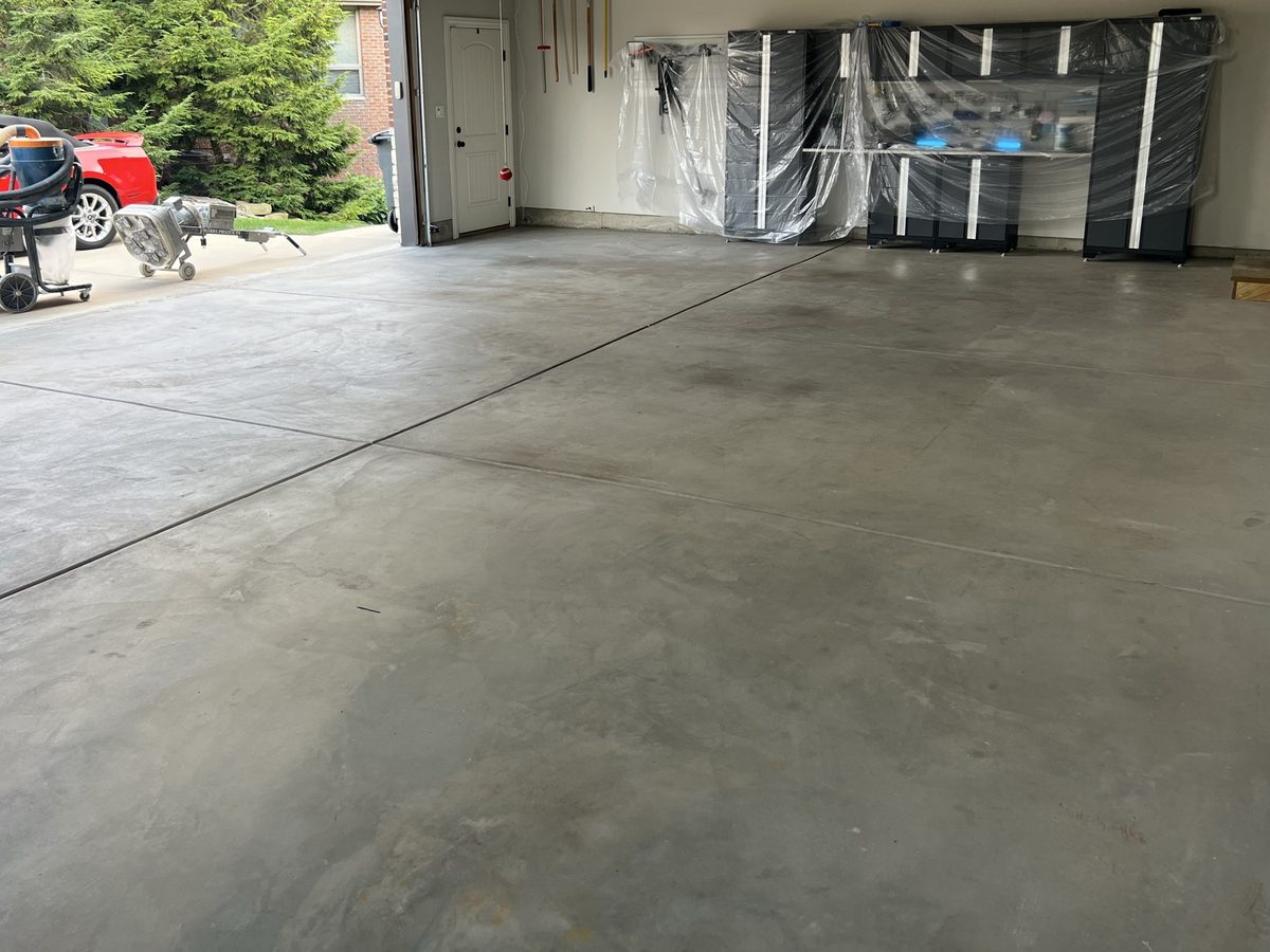 Same garage before, bare concrete
